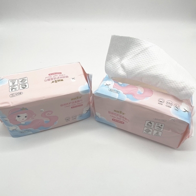 Label Disesuaikan Tisu Kering Lembut Biodegradable Sekali Pakai Untuk Bayi Dewasa