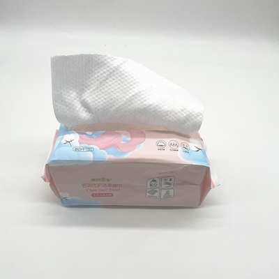 Label Disesuaikan Tisu Kering Lembut Biodegradable Sekali Pakai Untuk Bayi Dewasa