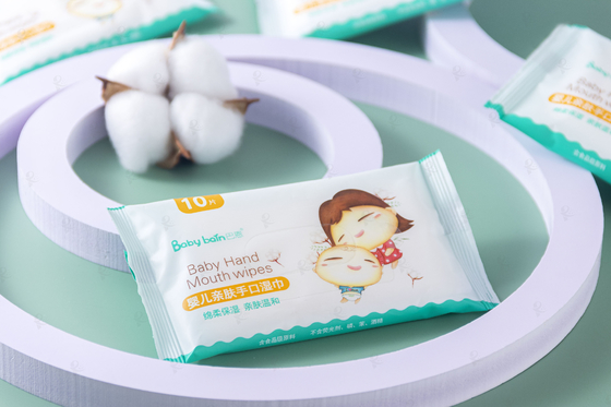 Pembersih Perjalanan Sekali Pakai Organik Alami Tisu Basah Bayi Biodegradable