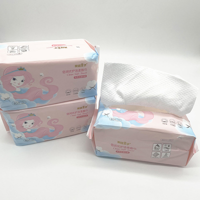Kosmetik 100% Kapas Handuk Wajah Sekali Pakai Makeup Tisu Kering 80pcs