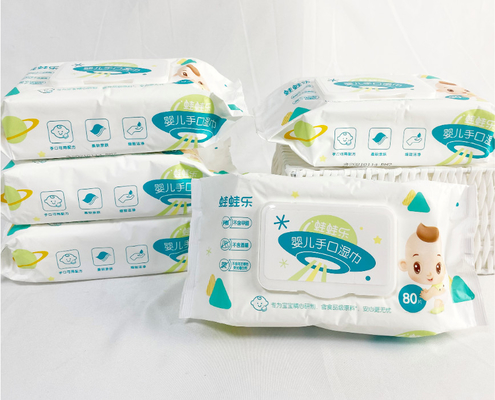OEM Mini Tisu Basah Kantong Portabel 10 Buah Tisu Basah Sekali Pakai Anak