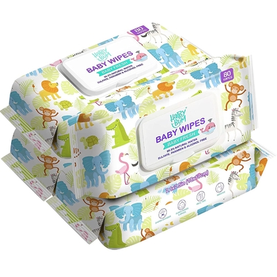 China Organic Baby Wet Wipes Bahan Spunlace Pembersih Sekali Pakai