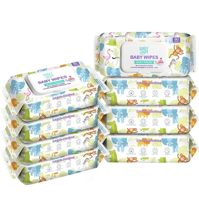 China Organic Baby Wet Wipes Bahan Spunlace Pembersih Sekali Pakai