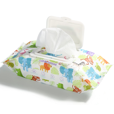 China Organic Baby Wet Wipes Bahan Spunlace Pembersih Sekali Pakai