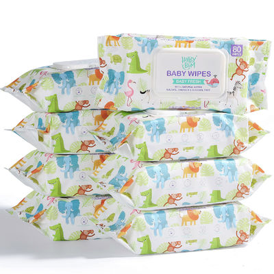 Tisu Basah Sekali Pakai Bayi Organik Ultra Lembut Bebas Alkohol OEM Disesuaikan