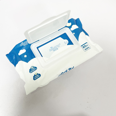 Tisu Basah Tanpa Pewangi Ramah Lingkungan Membersihkan Tisu Basah 80CT Tutup Flip Untuk Bayi
