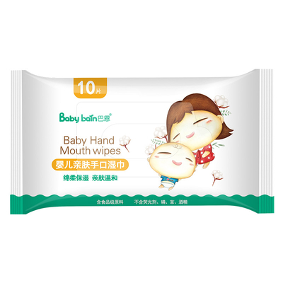 Label pribadi sekali pakai terbaik yang kompetitif sensitif OEM bayi tangan dan mulut membersihkan air tisu tisu basah