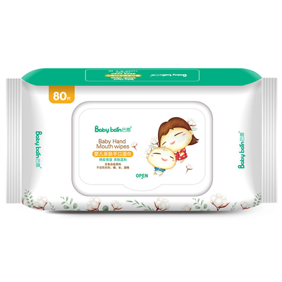 Label pribadi sekali pakai terbaik yang kompetitif sensitif OEM bayi tangan dan mulut membersihkan air tisu tisu basah