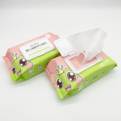 Grosir Kualitas Tinggi Spunlaced Nonwoven Baby Wipes 80 pcs Biodegradable Pembersih Air Organik Tisu Bayi