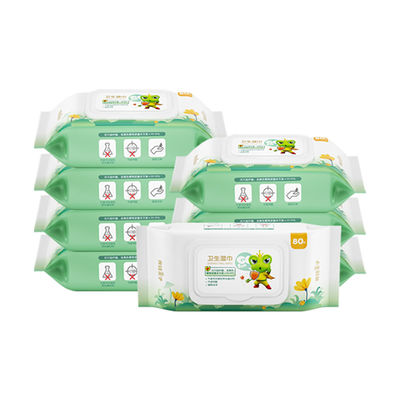 Rumah Tangga OEM Disposable Wet Wipes Formula Organik Alami Tanpa Wewangian Bebas Alkohol