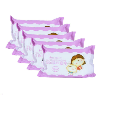 Tisu Basah Air Sekali Pakai Kemasan Kecil Spunlace Pure 80pcs Pack