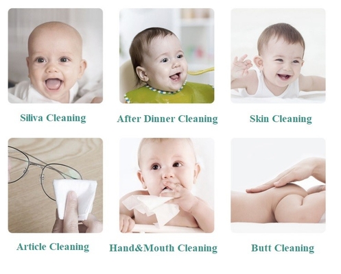 OEM ODM Baby Wet Water Facial Organic Compostable Wipes Untuk Membersihkan Permukaan