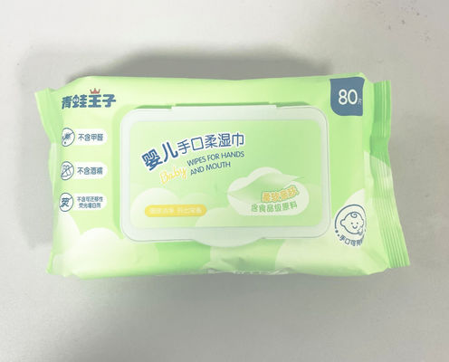 Organik 99% Air Tisu Bayi Label Pribadi Kain Non Woven Tisu Basah Bayi