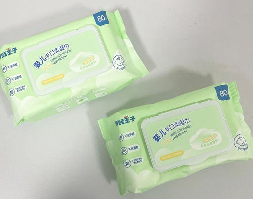 Organik 99% Air Tisu Bayi Label Pribadi Kain Non Woven Tisu Basah Bayi