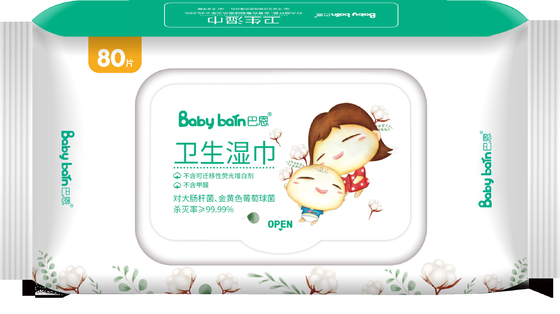 Spunlaced Nonwoven Baby Wipes 80 pcs Pembersih Air Organik tisu basah bayi