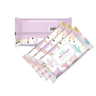 Fragrance Free make up remover cleansing wipes tisu basah sekali pakai Lembut untuk semua Jenis Kulit