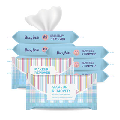 Fragrance Free make up remover cleansing wipes tisu basah sekali pakai Lembut untuk semua Jenis Kulit