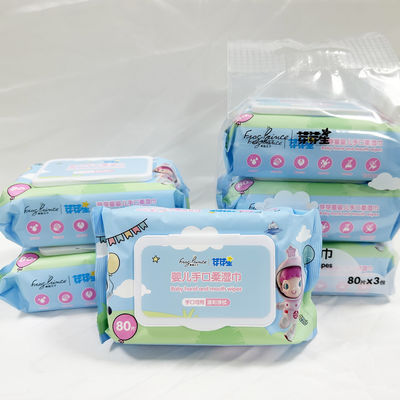 Private Label tisu basah bayi nonwoven sensitif ultra lembut untuk mulut dan tangan