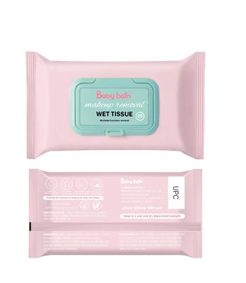 Grosir Feminin gaya terbaru Make up wipe Penghilang Makeup Lembut Organik Tisu Basah Tisu Pembersih Wajah untuk wanita
