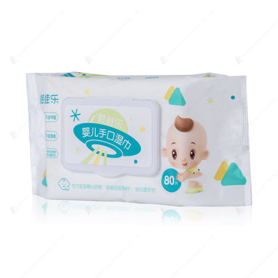 80 pc per kantong Kain Alami Kustom Nonwoven Tisu Basah Bayi Biodegradable Ultra Lembut