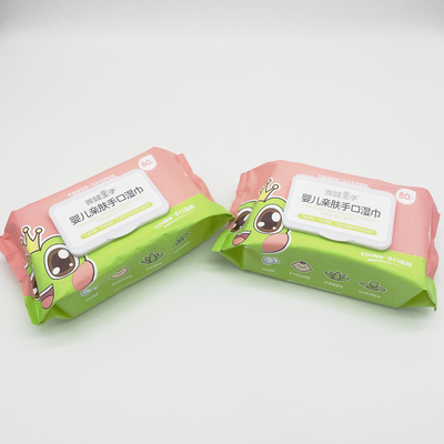 Tumbuhan Kain Tissue Basah Biodegradable Tisu Bayi Flushable Tisu Basah Bebas Wewangian