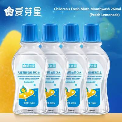 Mulut bersih dan nafas segar 260ml Oral Care Mouthwash Anak Persik Rasa Lemon