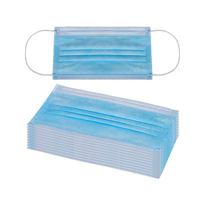 Masker Wajah Non Woven Biru Putih 3 Ply Satu Paket Sekali Pakai Pribadi