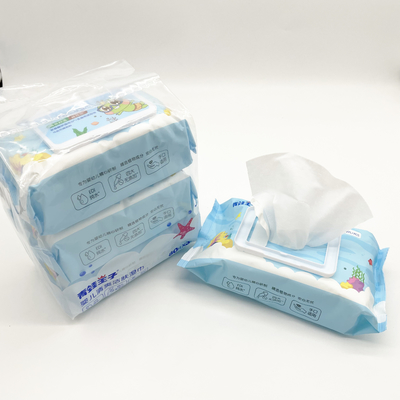 Tisu Basah Sekali Pakai Hypoallergenic Organik Bebas Alkohol Untuk Pembersihan Harian Kulit Bayi
