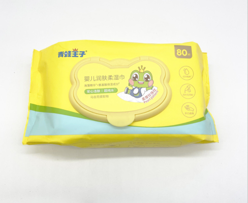 Tisu Basah Sekali Pakai Hypoallergenic Organik Bebas Alkohol Untuk Pembersihan Harian Kulit Bayi