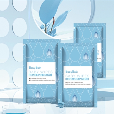 Cross Plain Spunlace Tisu Basah Sekali Pakai 60pcs RO Purified Water