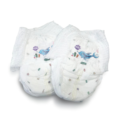 Celana Top-Sheet Katun Sekali Pakai yang Disesuaikan OEM Baby Pull up Popok