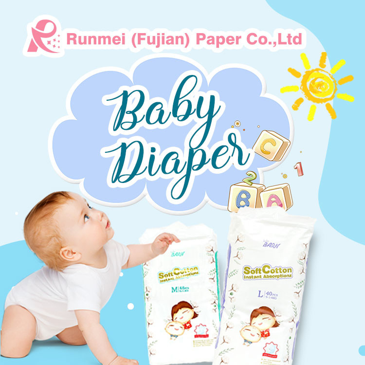 Label Pribadi Menarik Popok Bayi Bernapas OEM Desain Popok pabrik menawarkan Langsung