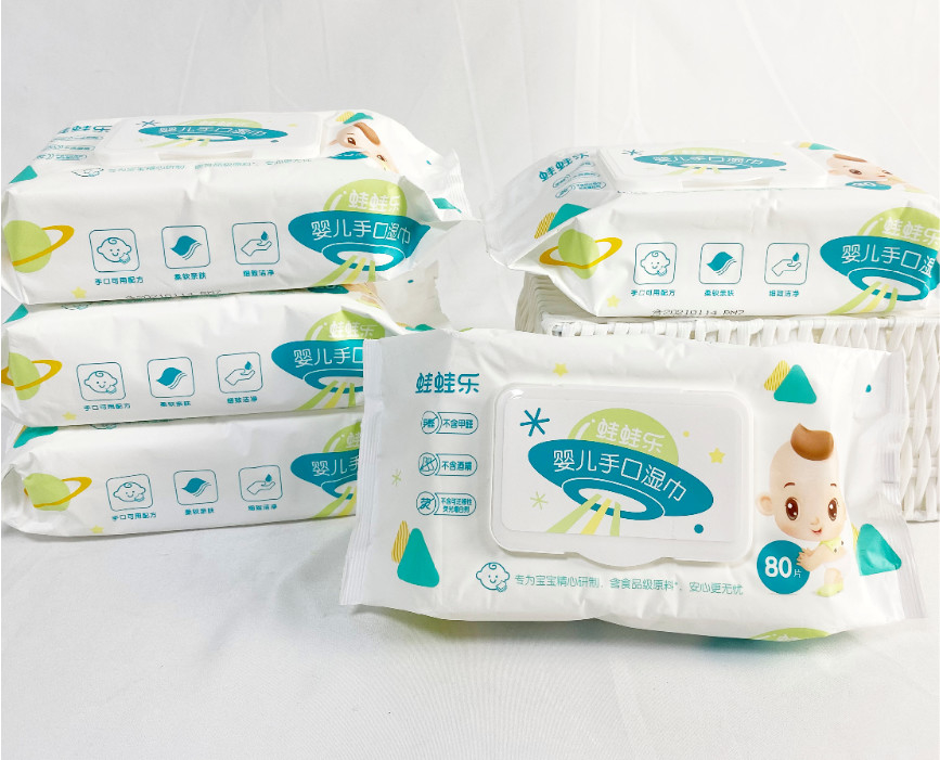 OEM Mini Tisu Basah Kantong Portabel 10 Buah Tisu Basah Sekali Pakai Anak