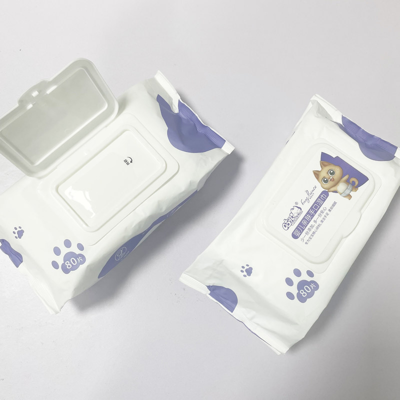 Air Murni Kain Non Woven Biodegradable Tisu Basah Tanpa Wangi 80pcs Untuk Perawatan Bayi