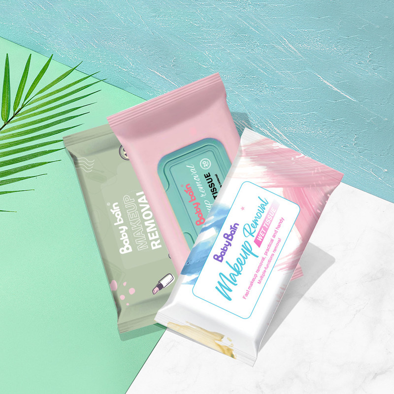 Fragrance Free make up remover cleansing wipes tisu basah sekali pakai Lembut untuk semua Jenis Kulit