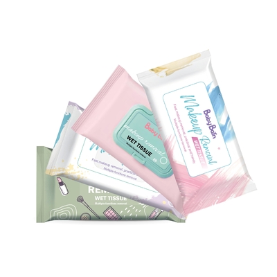 Custom Logo Disposable Cosmetic Makeup Remover tisu basah yang digunakan setiap hari untuk membersihkan wajah