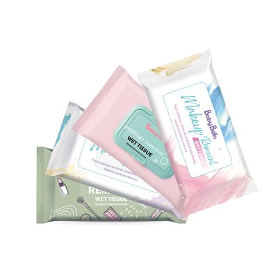 Custom Logo Disposable Cosmetic Makeup Remover tisu basah yang digunakan setiap hari untuk membersihkan wajah