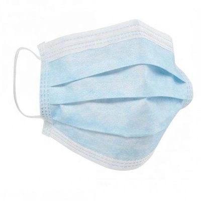 Masker Wajah Non Woven Biru Putih 3 Ply Satu Paket Sekali Pakai Pribadi